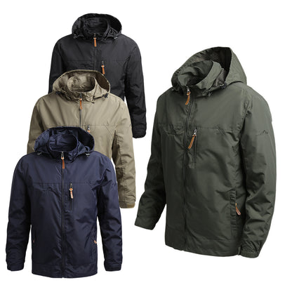 Αντιανεμικό και αδιάβροχο μπουφάν εξωτερικού χώρου με κουκούλα, χαλαρό, για μεγάλες καμπύλες