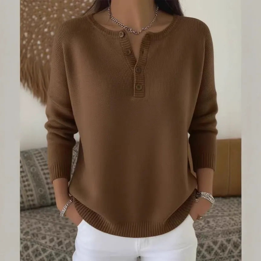 【S–3XL】Nový kvalitní pletený svetr s kabátovým zapínáním na knoflíky a výstřihem do V · Příjemný materiál, pohodlný na zimu i každodenní nošení