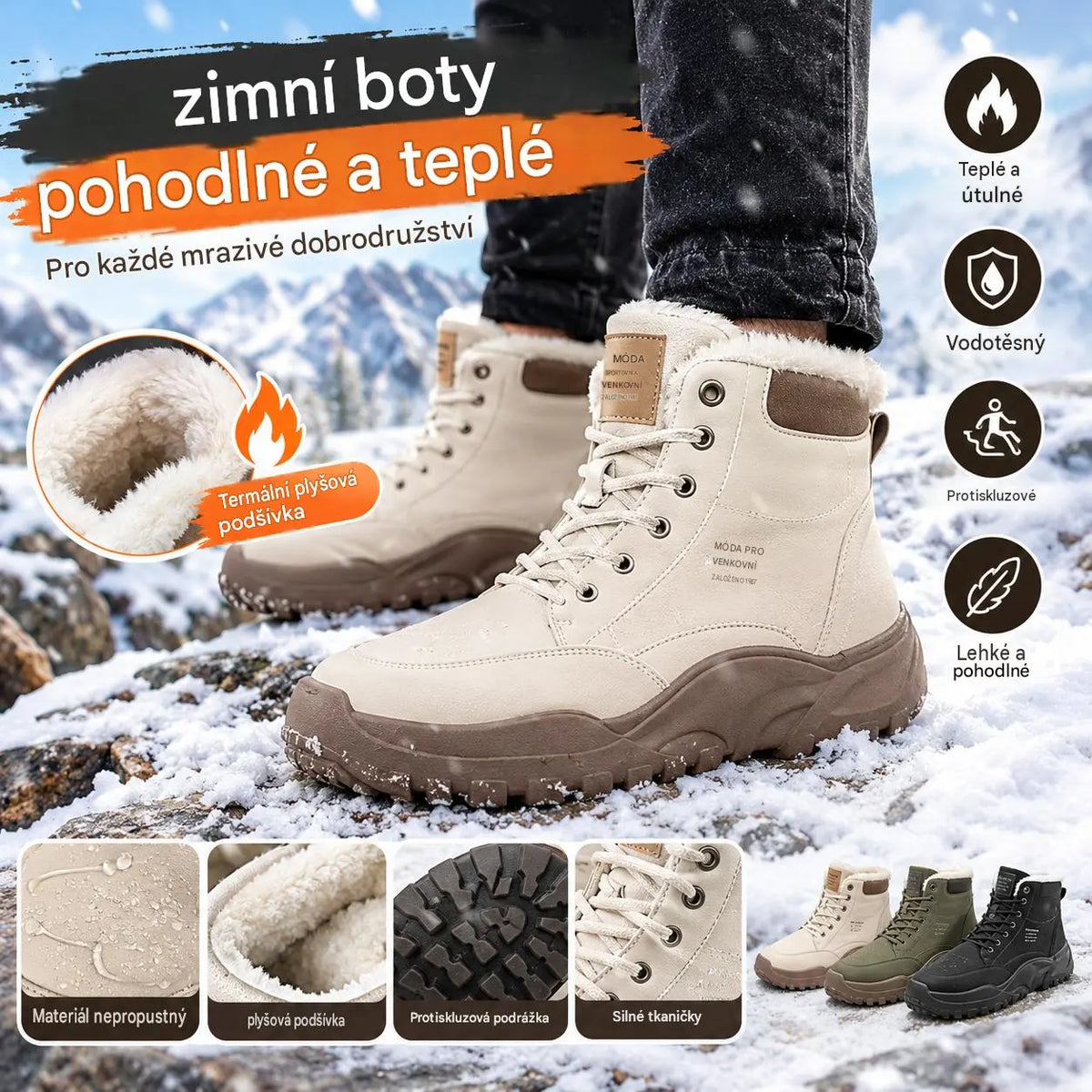 【35–40】Dámské zimní boty – bestseller, masivní sněhule, novinka, sportovní, teplé, zateplené