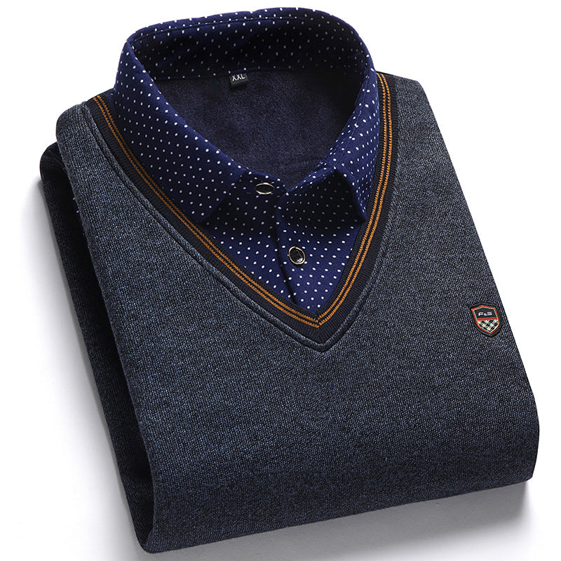 👔 [M-4XL] Nová pánská sametová pletená košile na podzim/zimu
