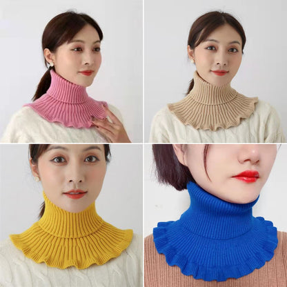 🔥【Kupte 2 a získejte 2 zdarma】🧣Dámská podzimní/zimní pletená šála s vysokým výstřihem, větruodolná a hřejivá