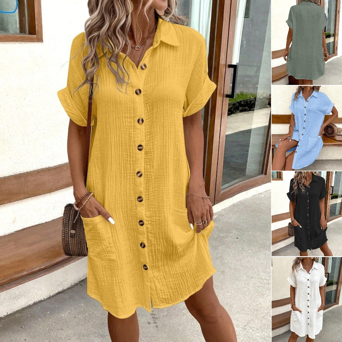 ❤️50% de descuento❤️ Vestido de algodón y lino cómodo y transpirable