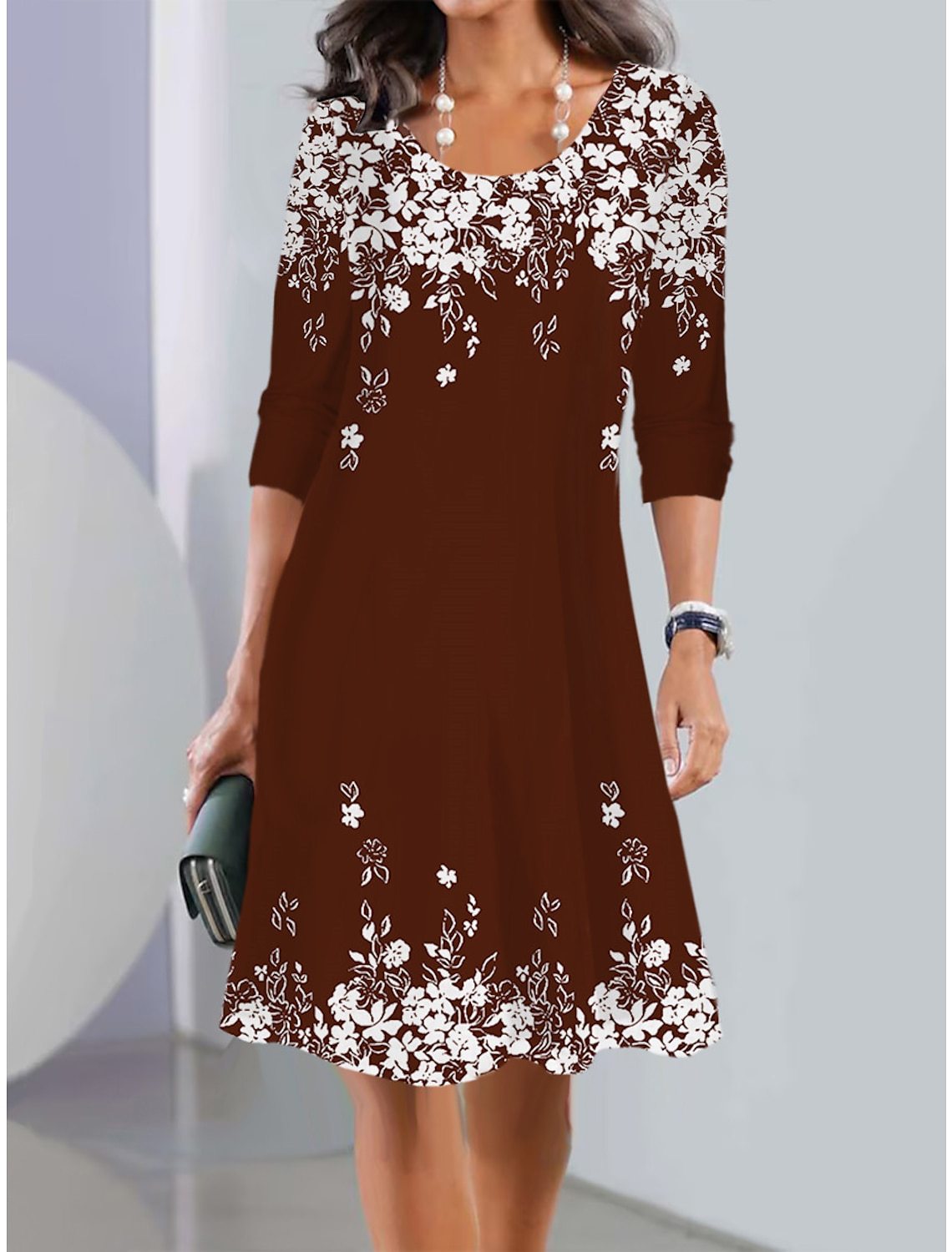 2026【XS-5XL】👗❤️‍🔥Nové letní midi šaty s dlouhým rukávem a kulatým výstřihem