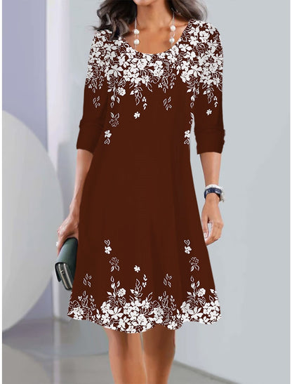 2026【XS-5XL】👗❤️‍🔥Nové letní midi šaty s dlouhým rukávem a kulatým výstřihem