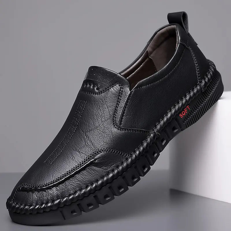 👞【39–44】Nové pánské kožené ležérní boty s měkkou podrážkou – protiskluzové – prodyšné