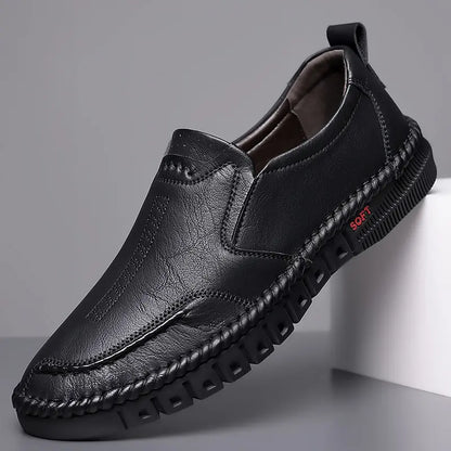 👞【39–44】Nové pánské kožené ležérní boty s měkkou podrážkou – protiskluzové – prodyšné