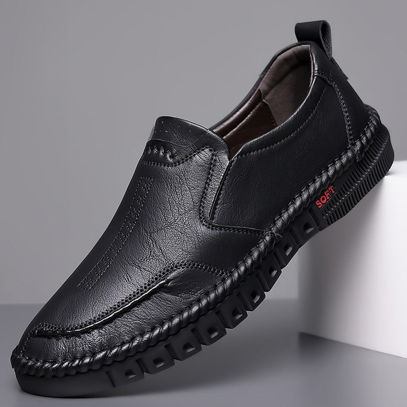 👞【39–44】Nové pánské kožené ležérní boty s měkkou podrážkou – protiskluzové – prodyšné