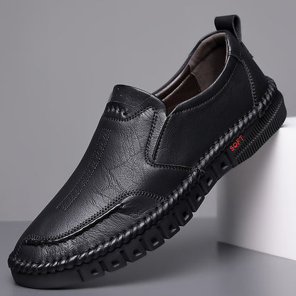 👞【39–44】Nové pánské kožené ležérní boty s měkkou podrážkou – protiskluzové – prodyšné