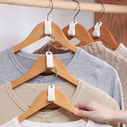 👕✨【Paquete de 100】Conectores para perchas que ahorran espacio: Duplican el espacio de almacenamiento de tu armario, resistentes y duraderos.
