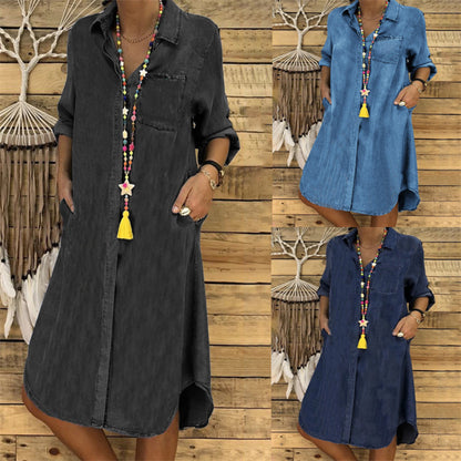 👘50% de descuento🔥【40-120 kg】Vestido vaquero para mujer de tallas grandes 2026, estilo casual ✅Pago contra entrega ✅️2 prendas con un 70% de descuento