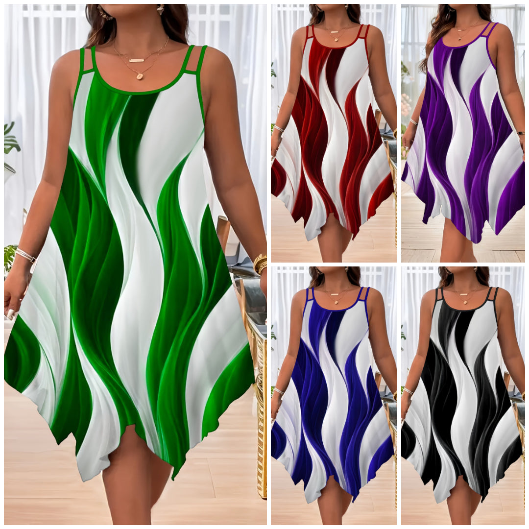 🔥🔥【Koupit 1 a získat 1 zdarma】[XL~8XL]✨Letní šaty s asymetrickým lemem, velká velikost-4019132