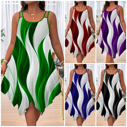 🔥🔥【Koupit 1 a získat 1 zdarma】[XL~8XL]✨Letní šaty s asymetrickým lemem, velká velikost-4019132