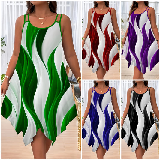 🔥🔥【Koupit 1 a získat 1 zdarma】[XL~8XL]✨Letní šaty s asymetrickým lemem, velká velikost-4019132
