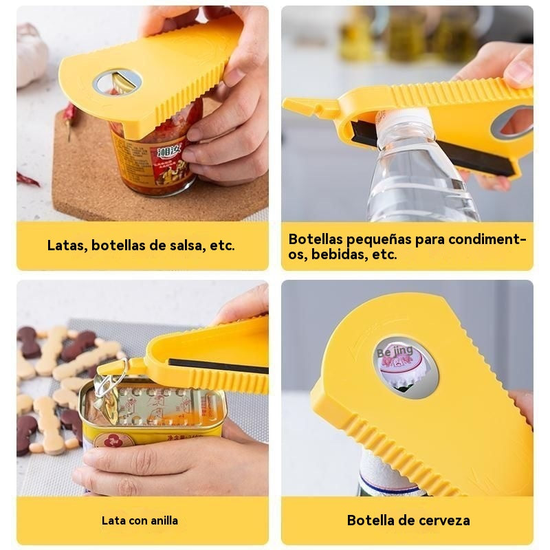 🔥💥【Compra 1 y llévate 2 gratis】🫙 Household Multi-functional Can Opener ✅ Bottle Opener ✅ Pull-tab Can Opener ✅ Lid Opener / 👍 Multiple functions in one