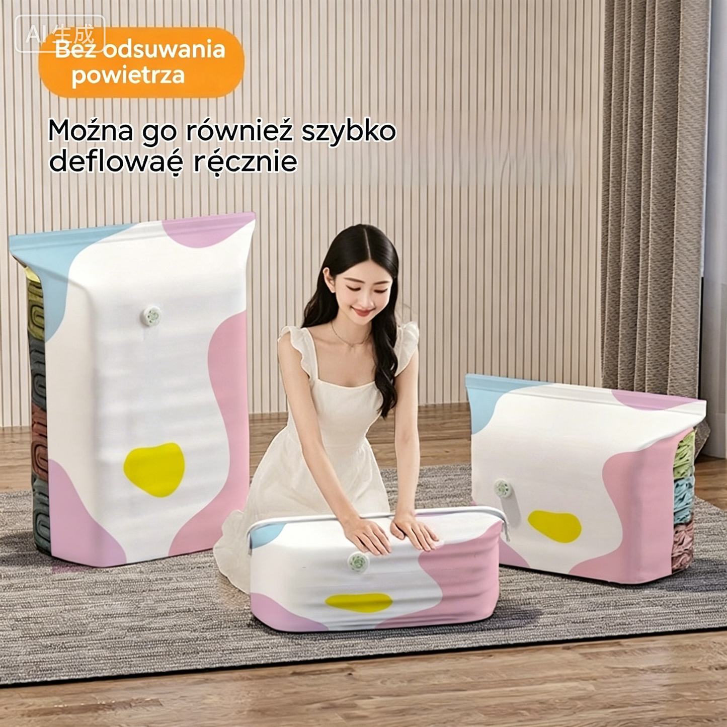 🧳【Zestaw 5 sztuk】💨 Duża, kompresyjna torba próżniowa: nie wymaga pompki, jest szczelna i idealnie nadaje się do oszczędzania miejsca w walizkach i w domu ✈️ 4304188