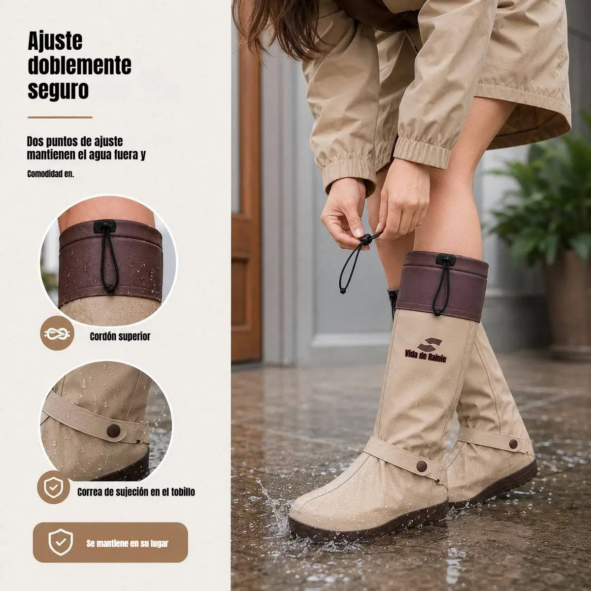 🔥🎁 Cubrezapatos impermeables plegables de caña alta: con un diseño antideslizante de doble cierre, estos protectores para los pies están especialmente diseñados para los desplazamientos diarios al aire libre y las salidas en días de lluvia.