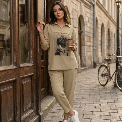 ✨ Conjunto casual de dos piezas: la combinación perfecta entre comodidad y estilo.