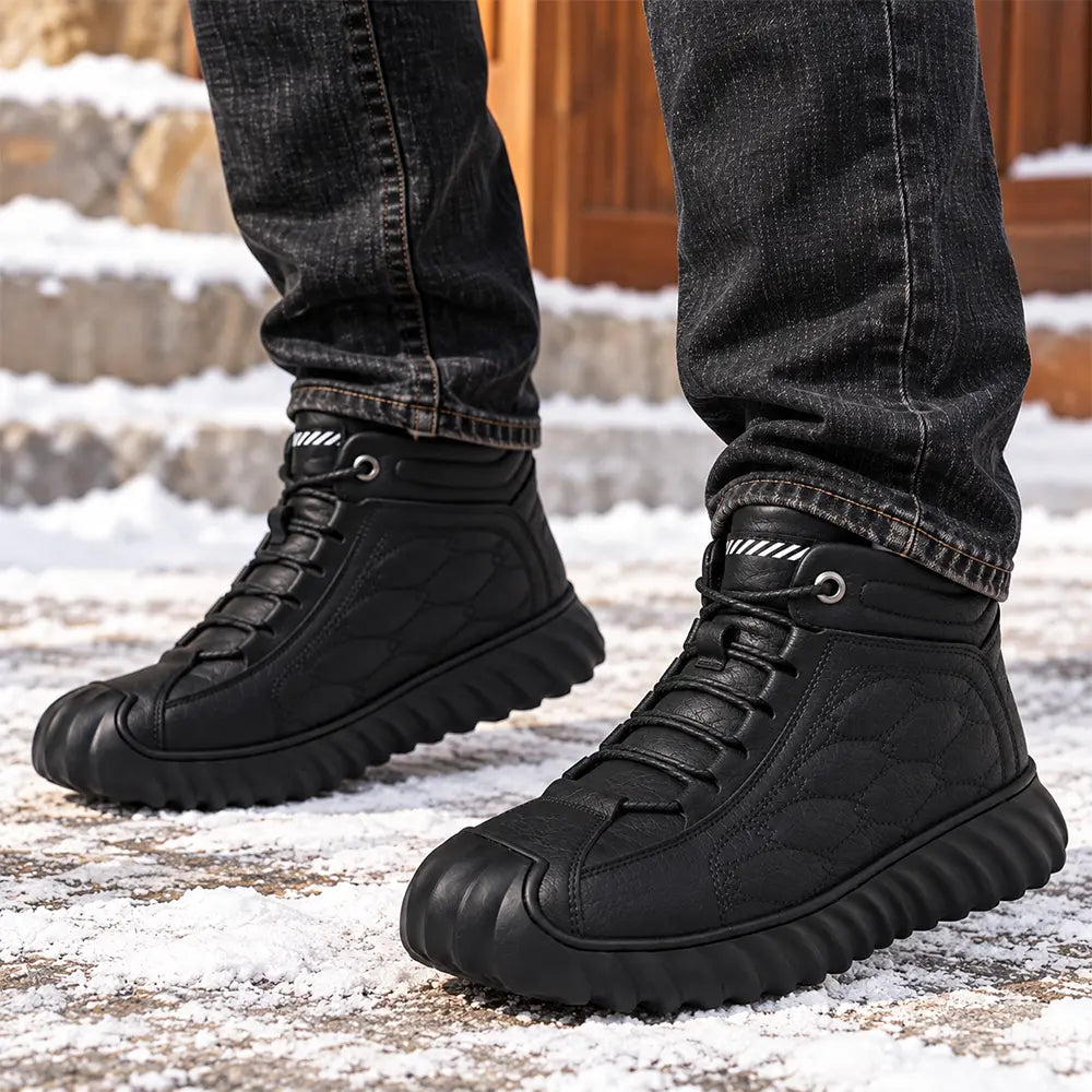 🥾2026 nuevas botas de nieve forradas de cuero para hombres