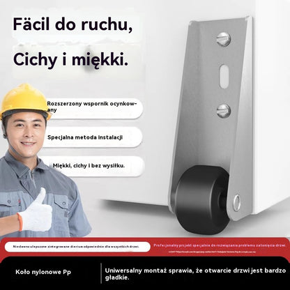 【4 kółek + 16 śruby】🚪 Wspornik drzwi przesuwnych z kółkami – cichy, regulowany i łatwy w montażu 🔧 - 4226035