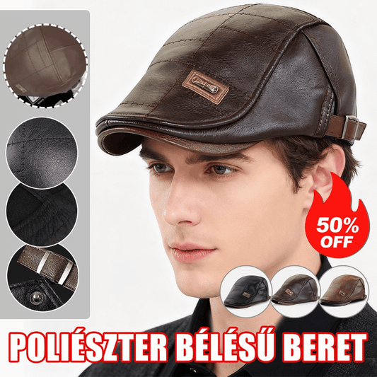 🔥 Retro stílusú, kiváló minőségű, természetes bőrű, mindenhez illeszkedő sapka - 4188669
