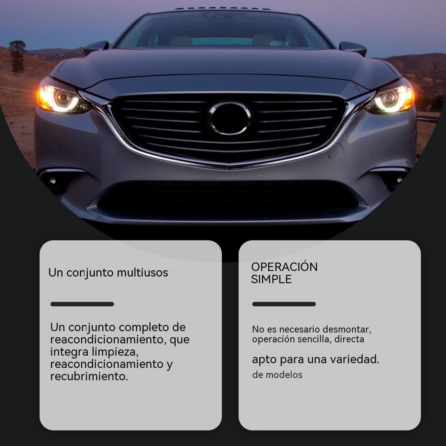 Kit de reparación de faros para coches antiguos: restaura la claridad y mejora la visibilidad nocturna.