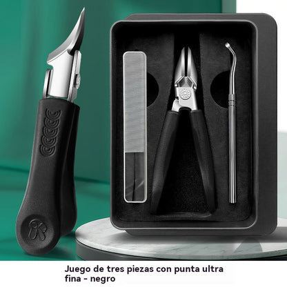 🔥【🔥 Cortaúñas antisalpicaduras con borde inclinado de 25° (juego de 3 piezas)