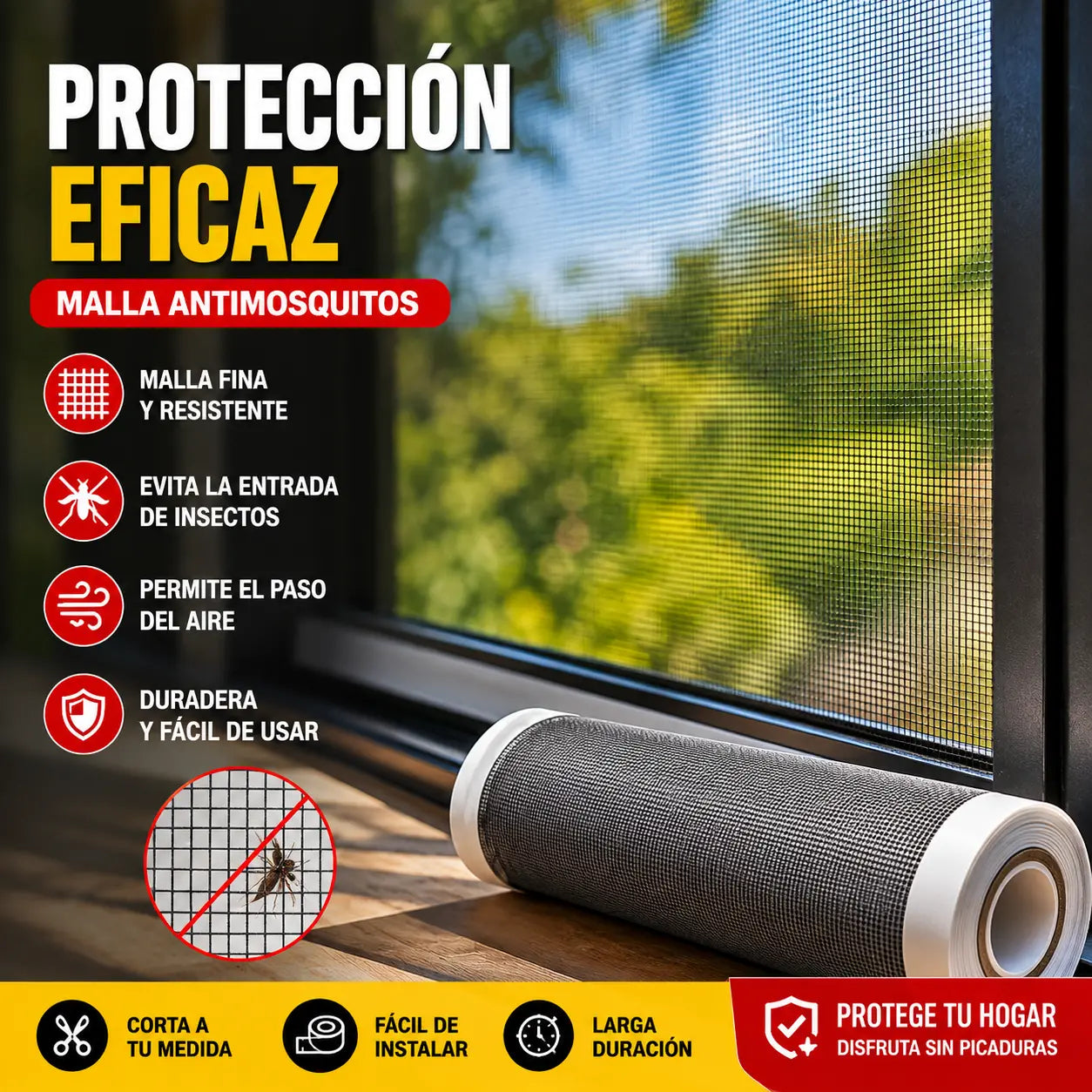 【Compra 5 metros y llévate 5 metros gratis.】[🔥10 metros 23 euros] Reparación de agujeros en mosquiteras con cinta adhesiva, reparación de malla de acero inoxidable.