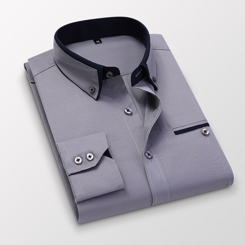 👔【M-5XL】Camisa de negocios de manga larga para hombre de alta calidad, cómoda y elástica_4312738