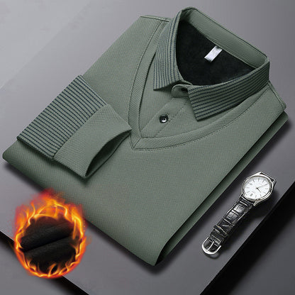 【M–4XL】 Dvoudílné tričko POLO s falešnými patchworkovými pruhy