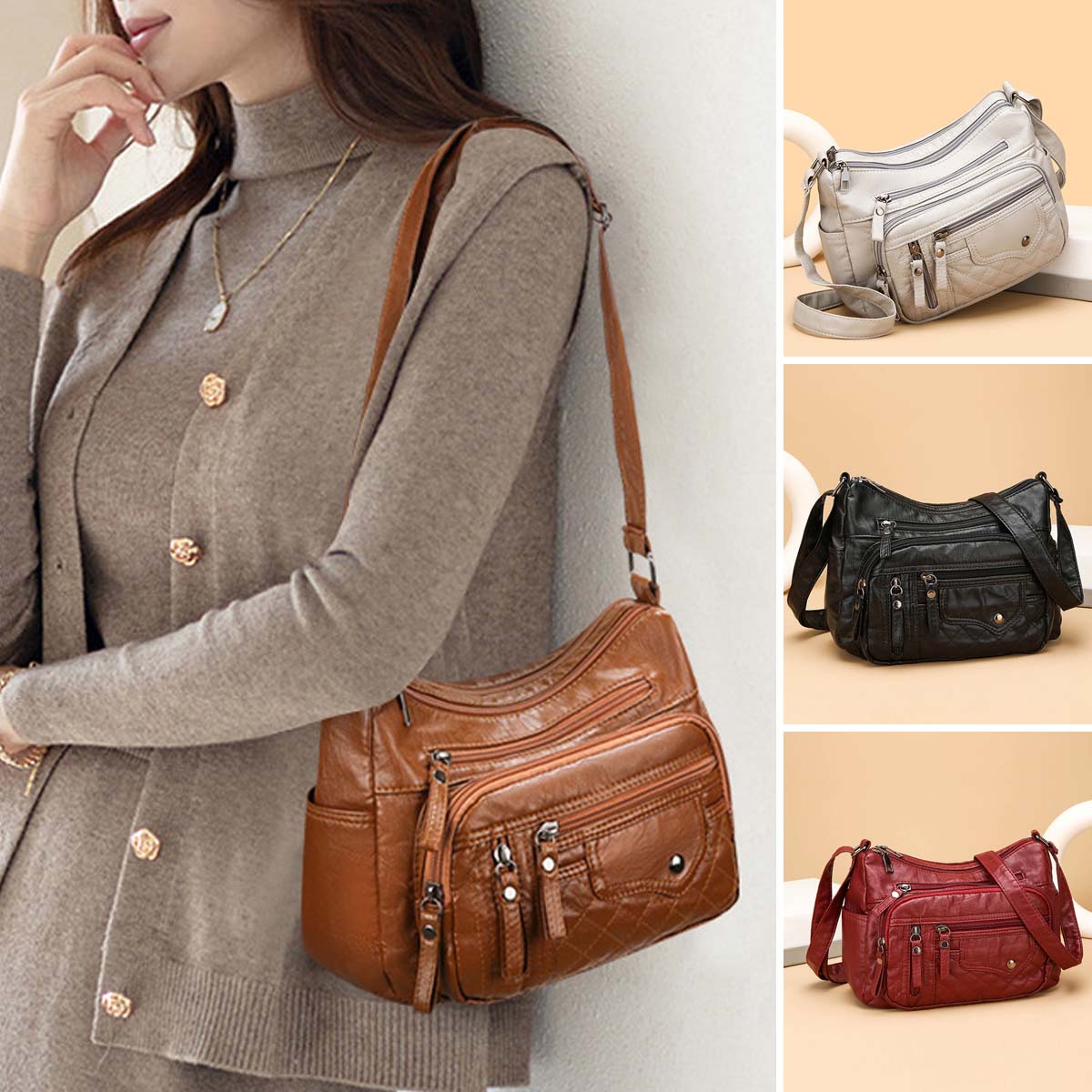 💥👜2026 Νέα τσάντα ώμου/χιαστί μεγάλης χωρητικότητας από μαλακό δέρμα