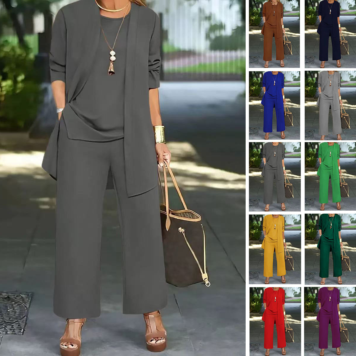 🔥【Costum din trei piese】🔥【S-5XL】 2024 Îmbrăcăminte profesională casual pentru femei, la modă și simplă（40-100kg）