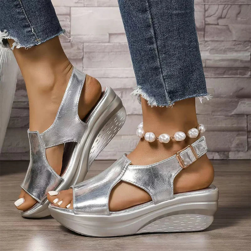 💣 【Oferta especial por tiempo limitado】【36-43】Sandalias de cuña para mujer con suelas ortopédicas suaves para aliviar el dolor de pies