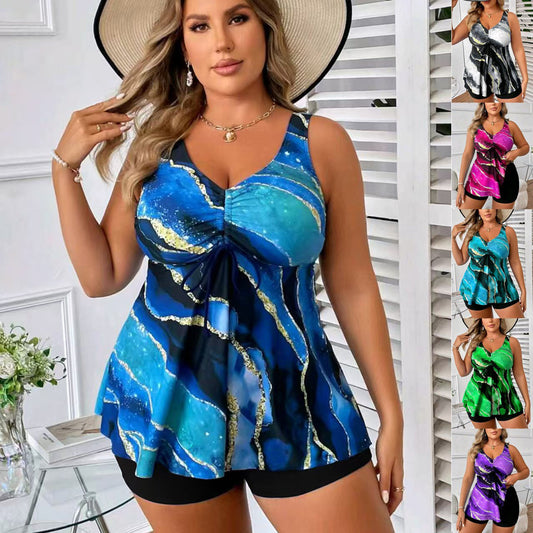 🏖️👙【Újdonságok】🌴【S-5XL】Stílusos női plus size mintás fürdőruha