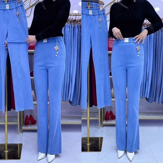 🏆👖【S-4XL】Ženske raztegljive kavbojke z visokim pasom_4121854