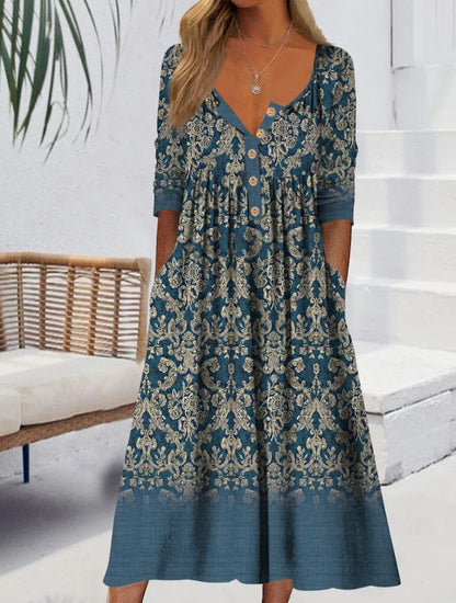 【S-3XL】2025 Hot sale nové módní dámské šaty s potiskem kapes-3923483