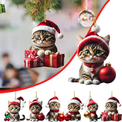 🎄【10szt】😻 Ozdoby do choinki w kształcie kicia. Ozdoby wiszące w postaci kicia-4165982