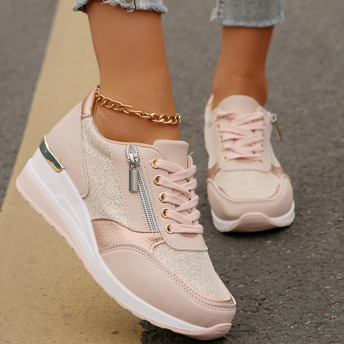 🔥¡Último día con un 50% de descuento! Zapatos ortopédicos elegantes y cómodos para mujer, con cremallera lateral y suela gruesa.4270283