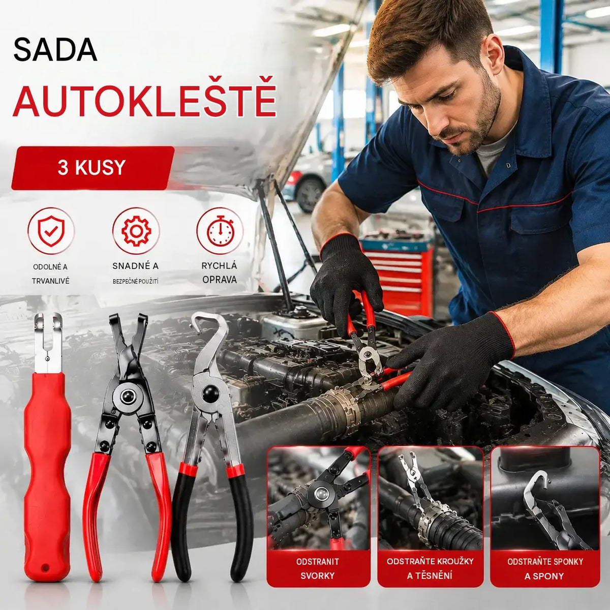 【3 kusy】Sada multifunkčních kleští pro opravy automobilů