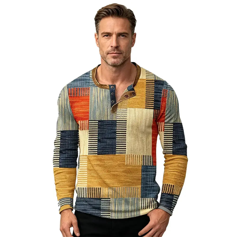 【Podzimní novinka – SLEVA 50 %】Pánské polo tričko s dlouhým rukávem a potiskem – Velikosti S–4XL