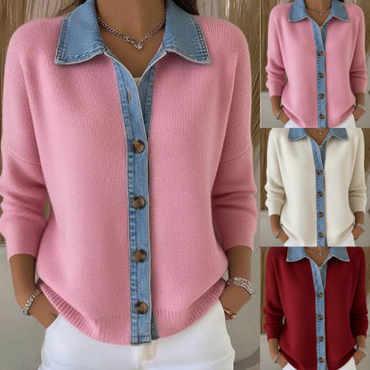 🔥Oferta por tiempo limitado: Cárdigan de patchwork de mezclilla nuevo 2025 (S-3XL)