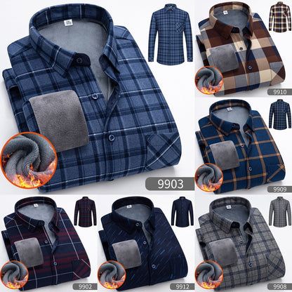 👔【Μεγέθη L-5XL】Εαρινό-χειμερινή θερμή επιχειρηματική μπλούζα με μακριά μανίκια