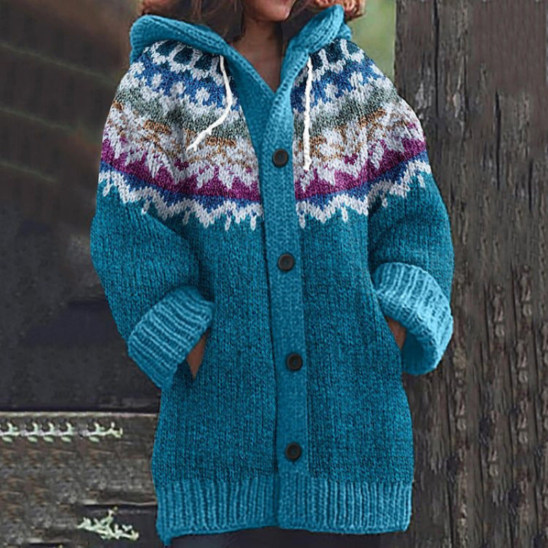 🔥【S~5XL】✨Φθινόπωρο/Χειμώνας 2025 Νέο κομψό πολύχρωμο ρετρό μπουφάν με κουκούλα