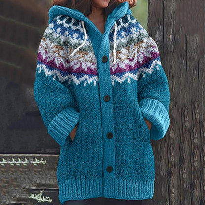 🔥【S~5XL】✨Φθινόπωρο/Χειμώνας 2025 Νέο κομψό πολύχρωμο ρετρό μπουφάν με κουκούλα