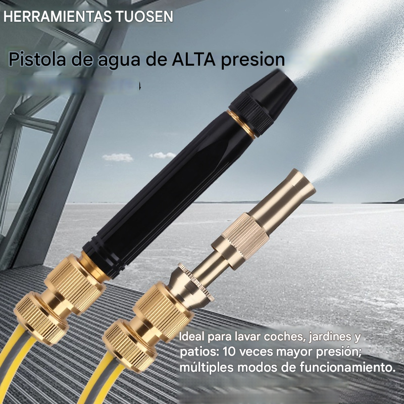 🚿[Juego de 2 piezas]💧 Pistola de agua a alta presión: lavado de autos, jardín, 10 veces más presión, multimodo ⚡-4305676