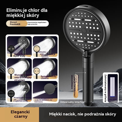 💦🚿【Kup 1, odbierz 2】Głowica prysznicowa o wysokim ciśnieniu z 6 trybami pracy. Głowica prysznicowa do wann z termostatem-4164635