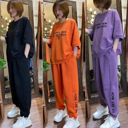 🔥【M-4XL】🌹【Topy + kalhoty】Nový dámský sportovní a ležérní set oblečení 2025✨【40-100kg】