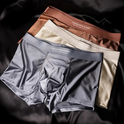 🔥😎 -50% Most! 10A antibakteriális férfi boxer – jégselyem, varrás nélküli, luxus szatén, kényelem egész nap