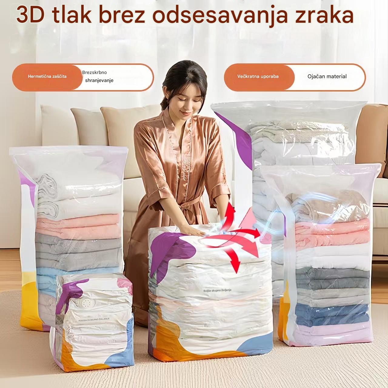 🧳💨【5 kosov za 25 evrov】 Velika, stisljiva vakuumska vrečka za shranjevanje: črpalka ni potrebna, neprepustna in idealna za prihranek prostora v kovčkih in doma ✈️