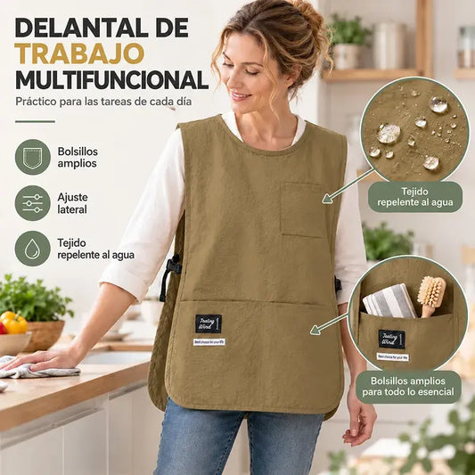 👩‍🍳✨ Mandil Chaleco Impermeable y Antimanchas – Ideal para Cocinar, Manualidades y Jardinería, con Ajuste Cómodo 🛡️