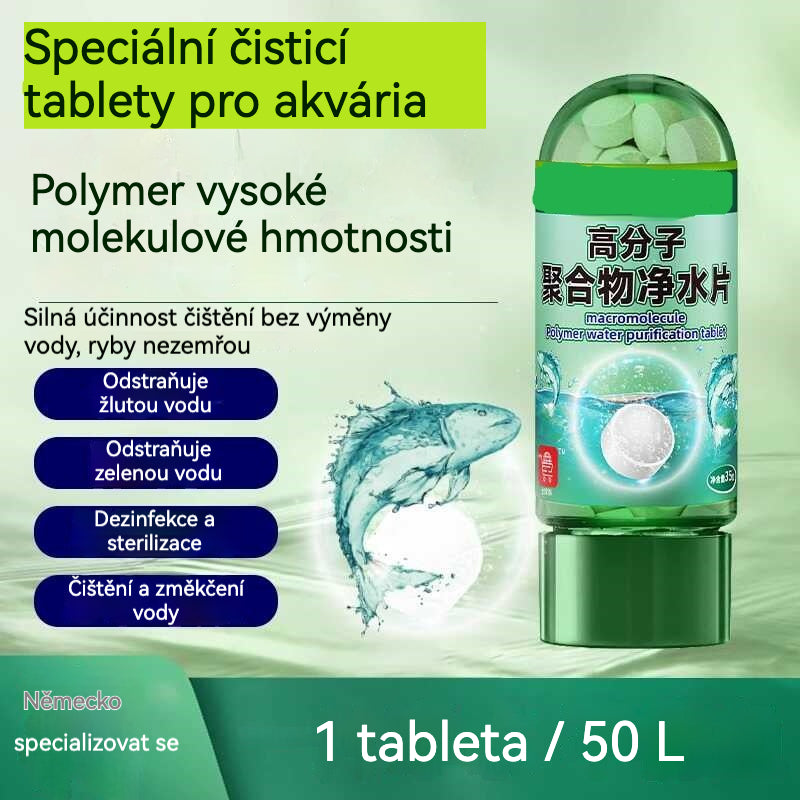 💦🐟Polymerové čisticí tablety｜Rychle odstraňují chlór a stabilizují vodu｜Výmena vody bez odstátí pro akvárium